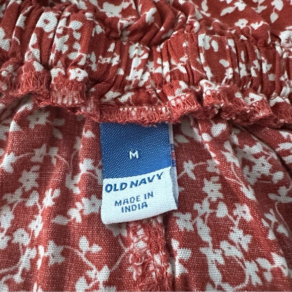 Old Navy Floral Print Sleeveless Midi Cotton Blend Tie Shoulder Dress Sz Medium - Picture 4 of 9
